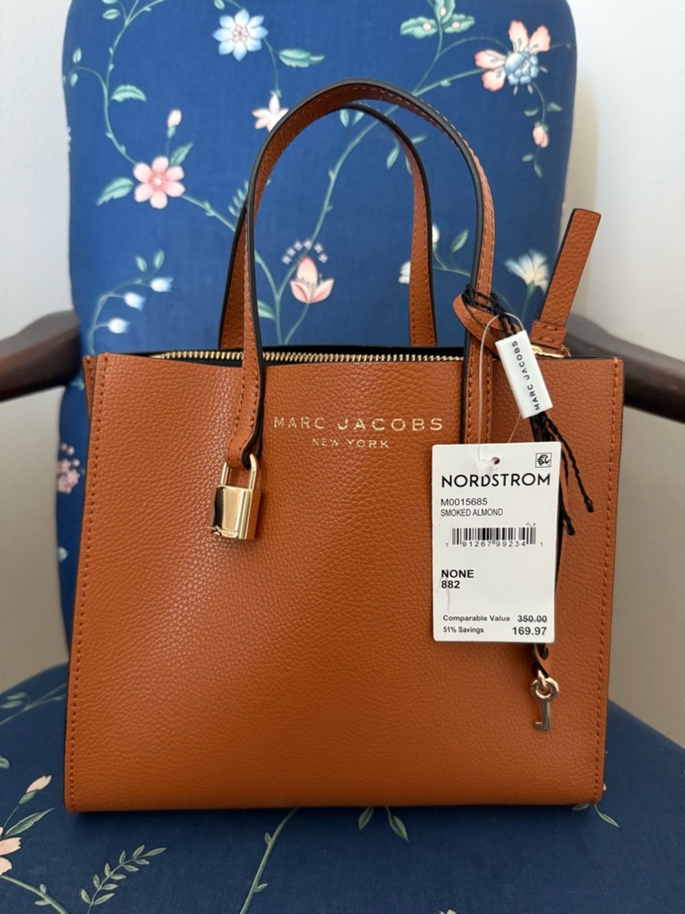 Marc Jacobs Smoked Almond Pebbled Leather Satchel in Tan